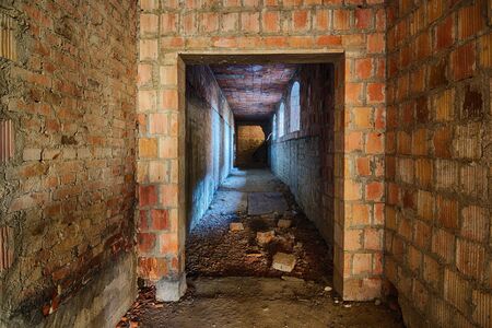 The Corridor in an abandoned hotelの写真素材