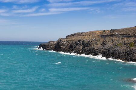 Coast Mediterranean Sea in Crete, Greeceの写真素材