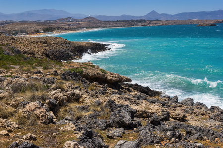 Coast Mediterranean Sea in Crete, Greece