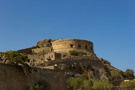 Venetian fortress on Spinalonga island in Crete, Greece