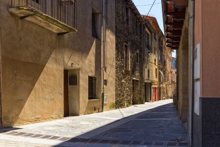 Narrow streets in  Castellfollit de la roca, Spainの写真素材
