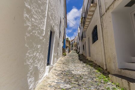 Narrow streets in Cadaques, Spainの写真素材
