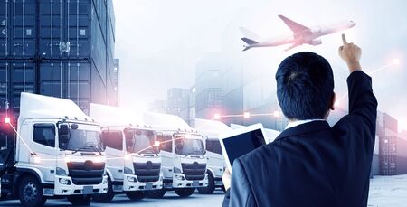 Logsitics demand & supply exchange creative image for business background of shipping & industry and payment.の写真素材