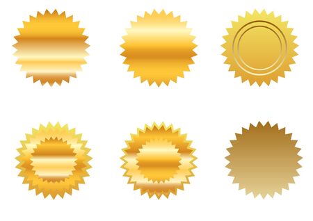 gold sticker setのイラスト素材