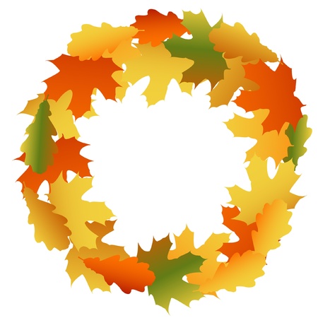 maple and oak autumn leavesのイラスト素材