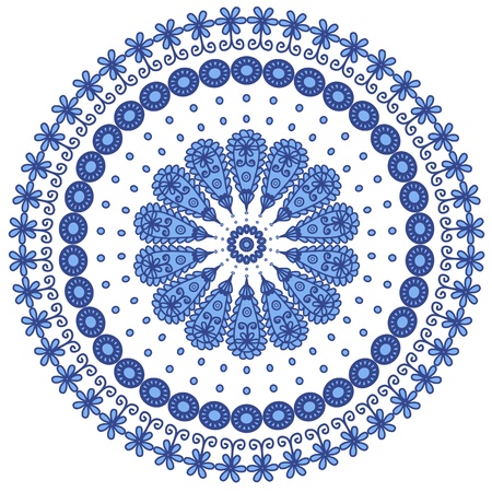 Blue round laceのイラスト素材