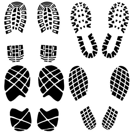 Set of black footprintsのイラスト素材