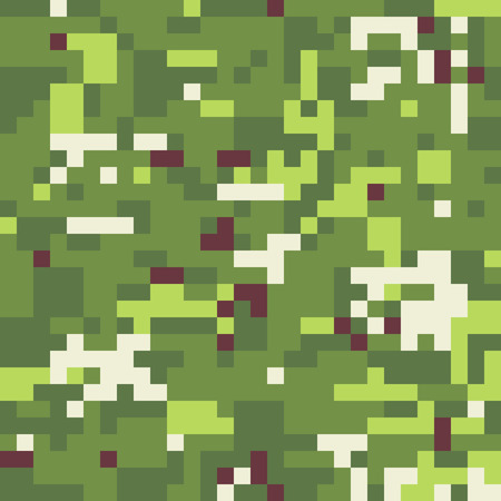 Camouflage military background in pixel style. Seamless pattern.のイラスト素材