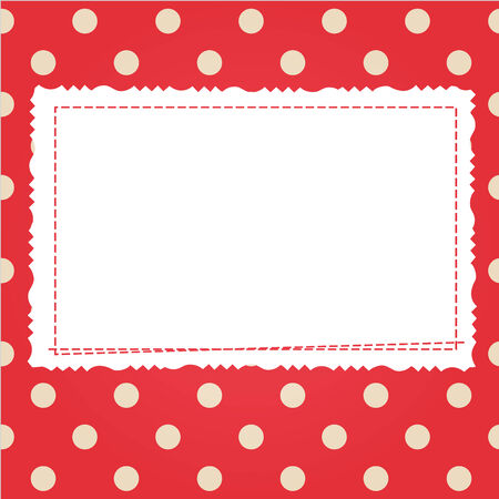 Scrap card with polka dot and frameのイラスト素材