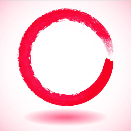 Red paintbrush circle vector frameのイラスト素材