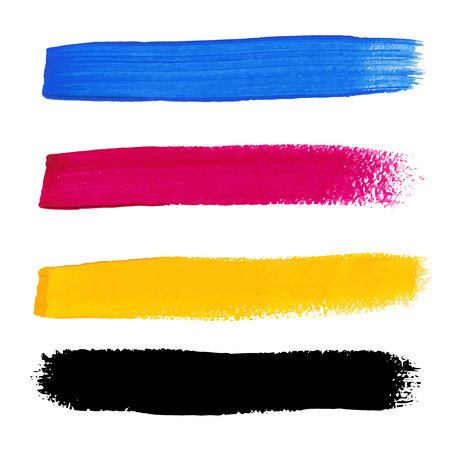 CMYK colors vector acrylic stainsのイラスト素材