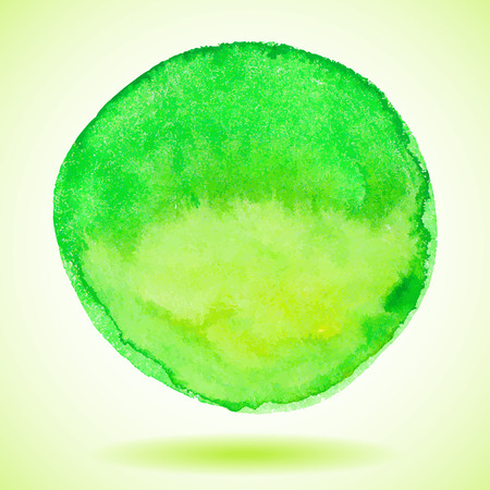 Green vector isolated watercolor paint circleのイラスト素材