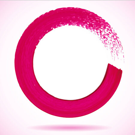 Magenta paintbrush circle vector frameのイラスト素材