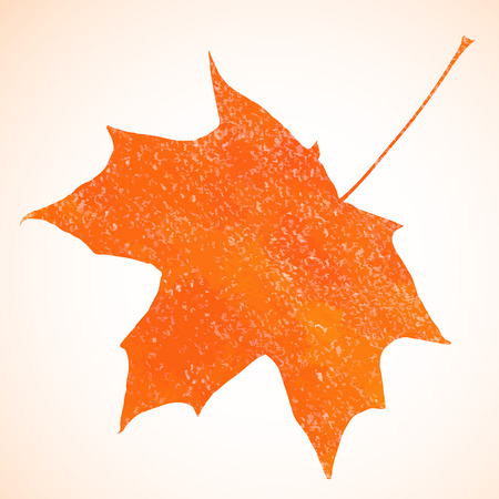 Orange pastel crayon vector autumn maple leaf backgroundのイラスト素材