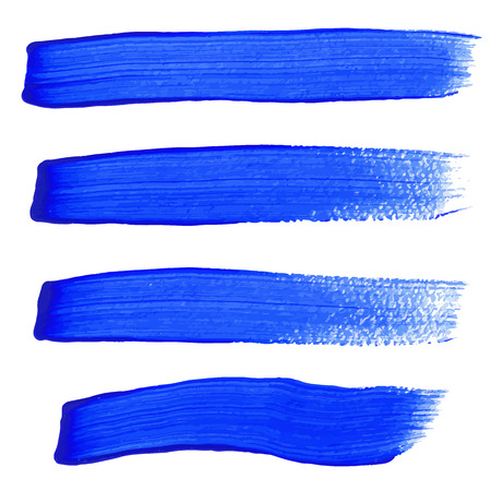 Blue ink vector brush strokes