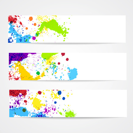 Watercolor splash bannersのイラスト素材