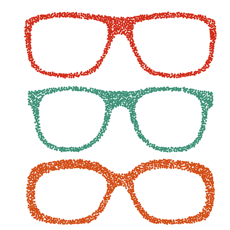 Dotted eyeglasses setのイラスト素材