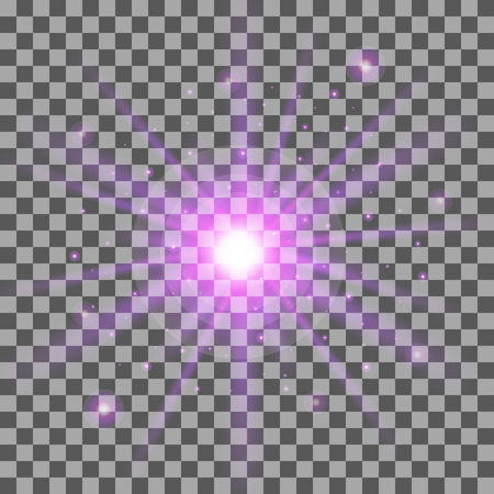 Glow light effect on transparent background. Star burst with particles. Vector illustration.のイラスト素材