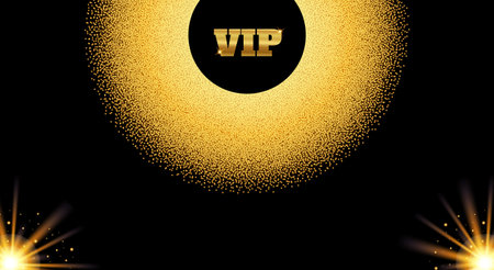 Abstract golden VIP invitation card with glow light effect vector illustrationのイラスト素材