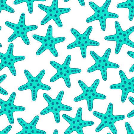 Turquoise starfish seamless pattern.Vector illustrationのイラスト素材