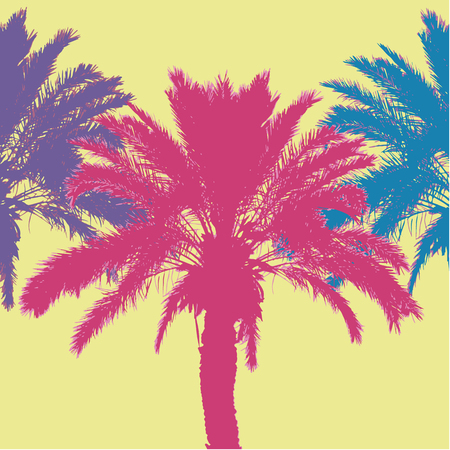 Tropical palm tree silhouettes. Vector illustrationのイラスト素材