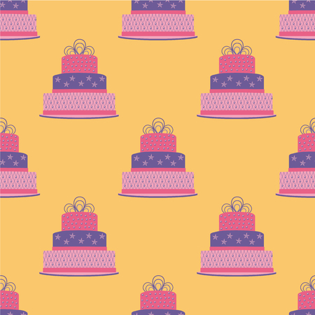 Birthday cake seamless pattern. Vector illustration.のイラスト素材