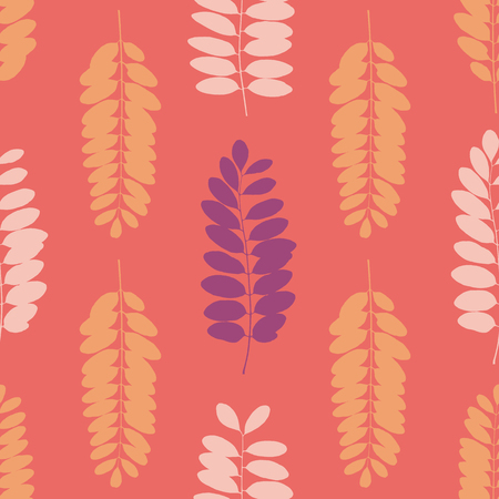 Tree leaf silhouettes seamless pattern. Vector illustrationのイラスト素材