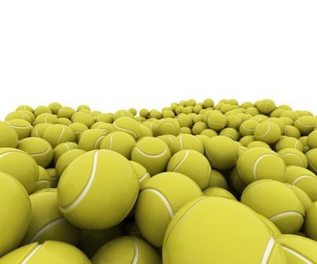 many tennis balls collected the texture of the ballsの写真素材