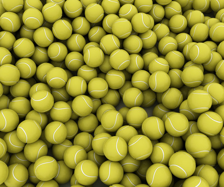 many tennis balls collected the texture of the ballsの写真素材