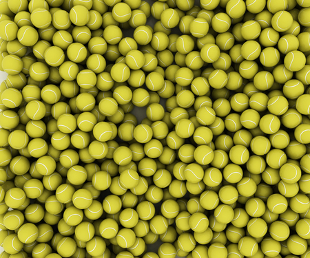 many tennis balls collected the texture of the ballsの写真素材