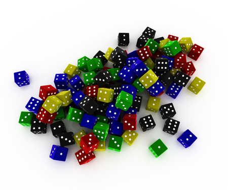 Many dice to play in a casinoの写真素材