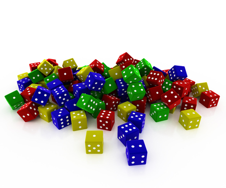 Many dice to play in a casinoの写真素材
