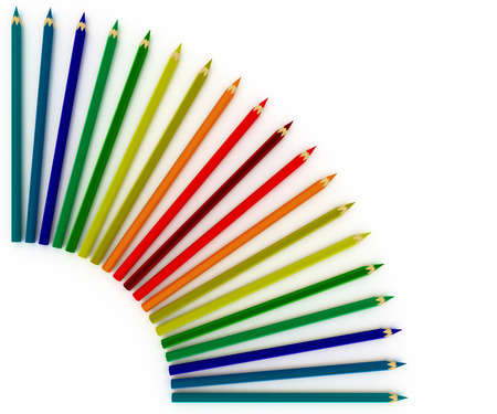 Colored pencils laid out in the backgroundの写真素材