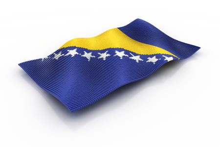 flag of Bosnia and Herzegovina consisting of cubesの写真素材