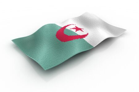 the flag of Algeria consists of cubesの写真素材