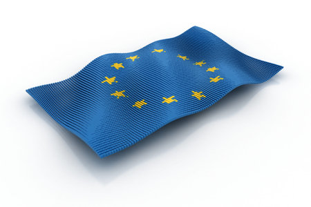the flag of the European Union consisting of cubes