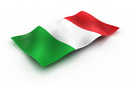 the flag of Italy consists of cubesの写真素材