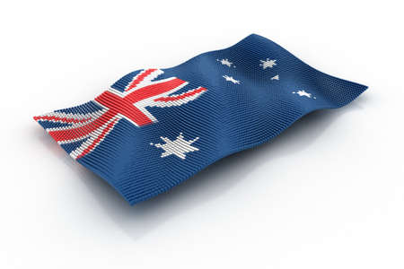 the Australian flag consists of cubesの写真素材