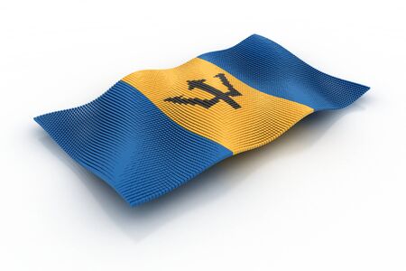 flag of Barbados consists of cubesの写真素材