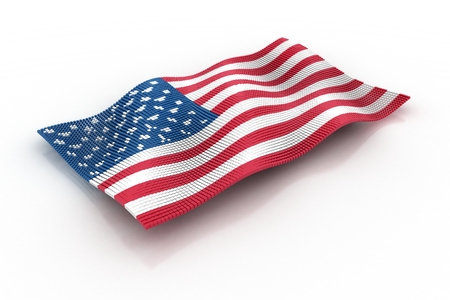 USA flag made from blocksの写真素材