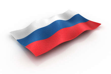 the Russian flag consists of cubesの写真素材