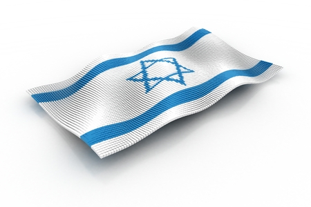 Israeli flag consisting of cubesの写真素材