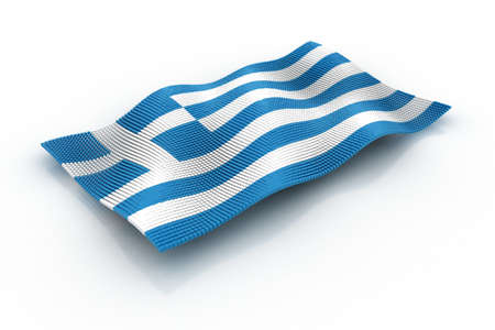the flag of Greece consists of cubesの写真素材