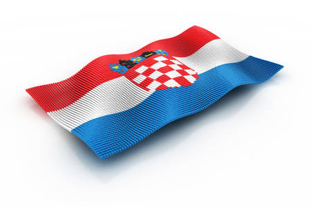 flag of Croatia consists of cubesの写真素材
