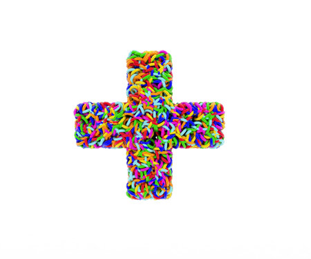 character consisting of colored rings