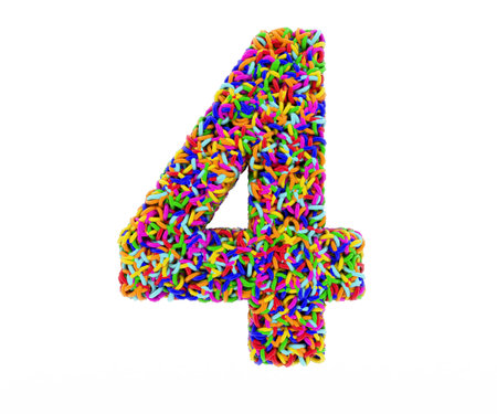 4 character consisting of colored ringsの写真素材