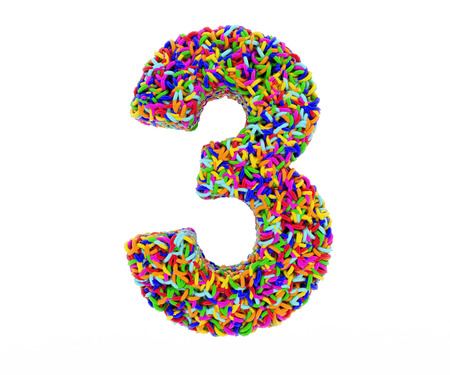 3 character consisting of colored ringsの写真素材