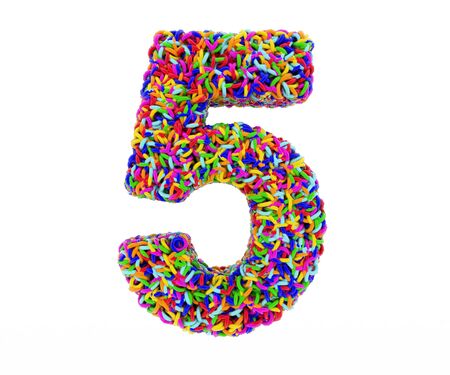 5 character consisting of colored ringsの写真素材