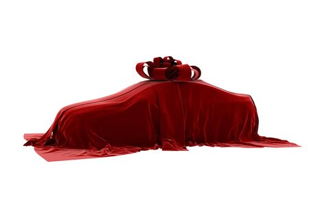 The car under the cover. The secret cars. 3D.の写真素材