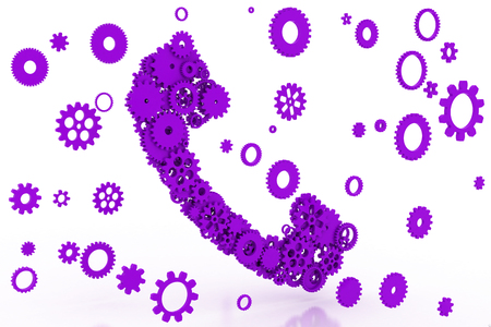 Handset of gears. Colorful gear. 3D.の写真素材